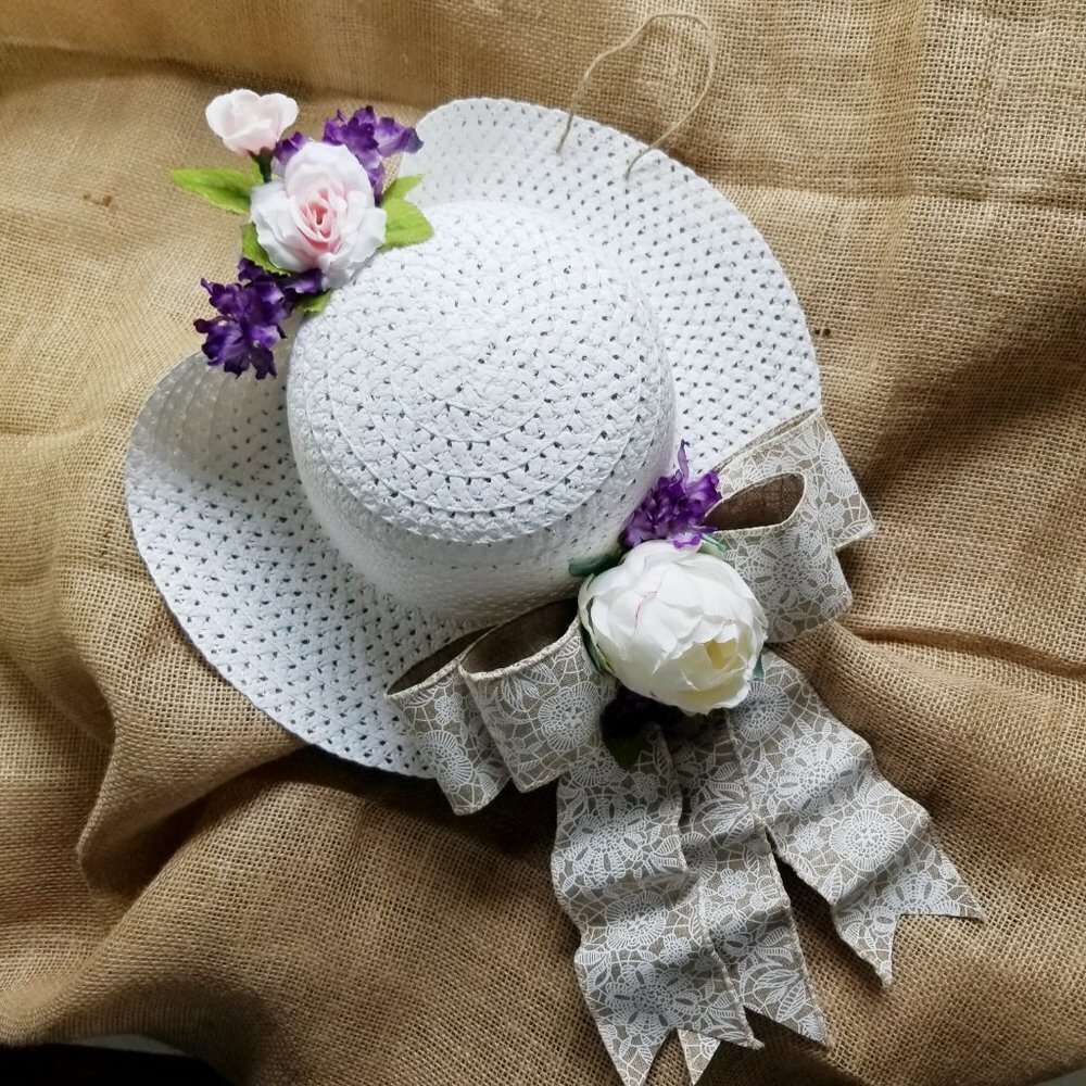 Hat Door Hanger Floral Wreath, Home Decor Accent